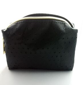 Modella black makeup bag with a gold zipper
